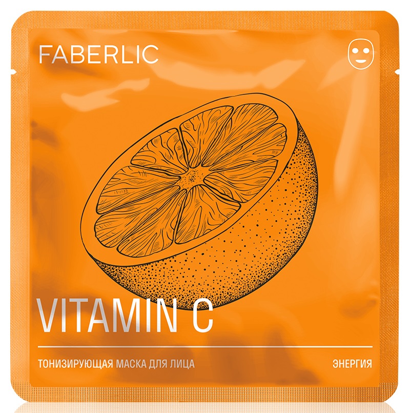 Тканевая тонизирующая маска с витамином C от Фаберлик